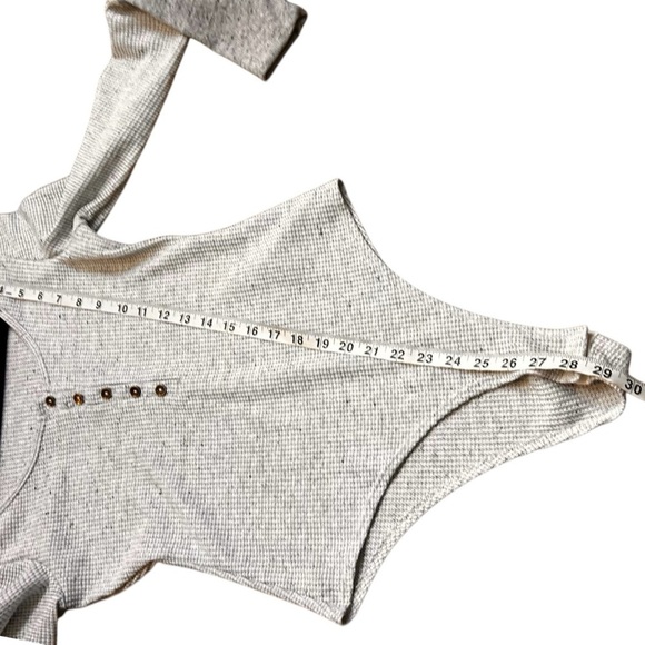 Jackson Rowe "Chase" Bodysuit (Grey) Waffle Knit Long Sleeve Bodysuit- Small - Picture 10 of 10